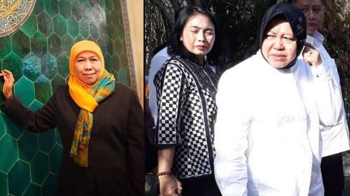 Kolase foto Khofifah dan Risma.