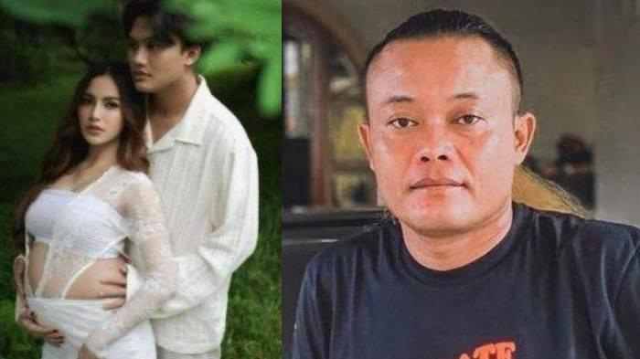Kolase foto Mahalini istri Rizky Febian yang tengah hamil dan Sule.