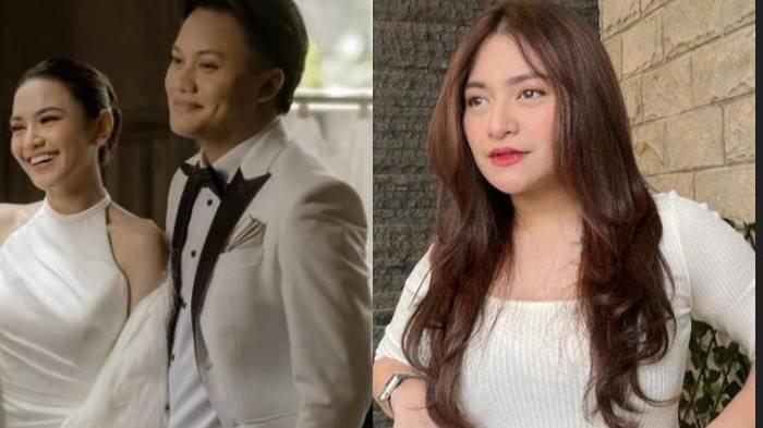 Kolase foto Rizky Febian, Mahalini, dan Nathalie Holscher.