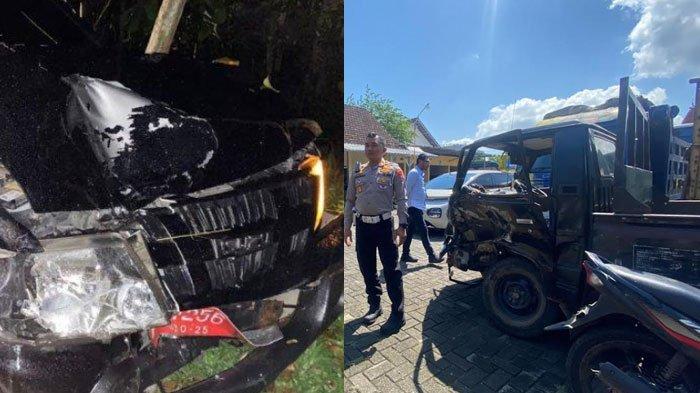 KECELAKAAN MOBIL DINAS - Kondisi kendaraan mobil dinas Pemkab Bondowoso yang terlibat kecelakaan dengan Pikap L300, pada Senin (16/6/2025).