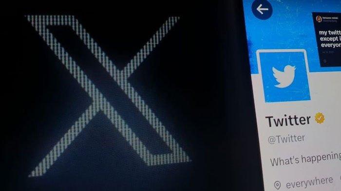 Logo Twitter berubah jadi X.