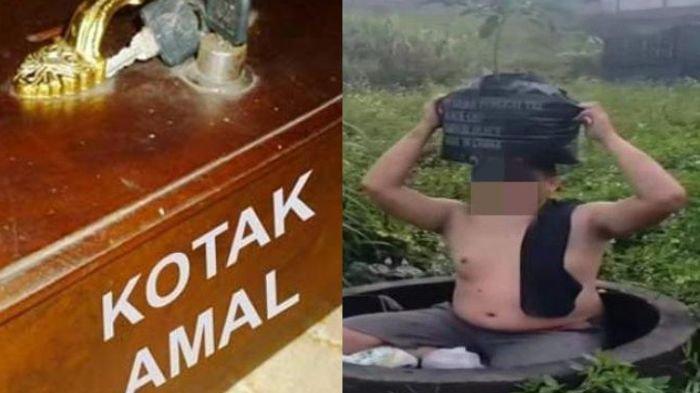 Maling kotak amal musala ketakutan saat dihukum nyanyi di dalam tong sampah