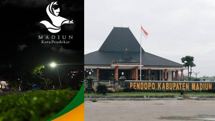 SEJARAH MADIUN - (Kiri) Madiun yang berjuluk Kota Pendekar. (Kanan) Pendopo Kabupaten Madiun, Jawa Timur.