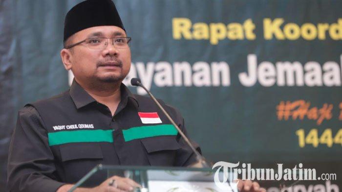 Menteri Agama, Yaqut Cholil Qoumas saat Koordinasi Persiapan Layanan Pasca Armuzna di Makkah, Minggu (2/7/2023) malam.