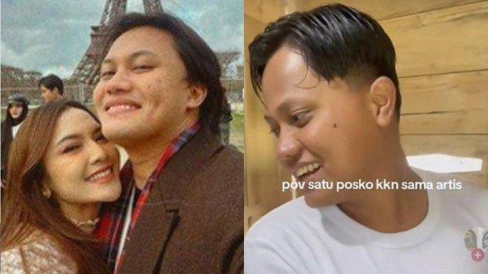 MIRIP RIZKY FEBIAN - (foto kanan) Mahasiswa KKN viral di media sosial. Paras dan potongan rambutnya disebut mirip suami Mahalini, Rizky Febian.