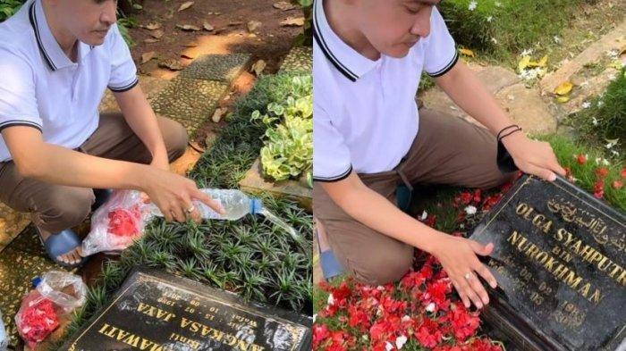 Momen Ruben Onsu dan Ivan Gunawan berziarah di makam Olga Syahputra dan Julia Perez