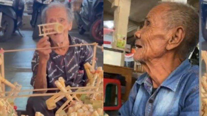 Nasib Kakek Partono Keliling Jual Mainan Jadul Tanpa Alas Kaki, Kelaparan karena Tak Ada yang Beli