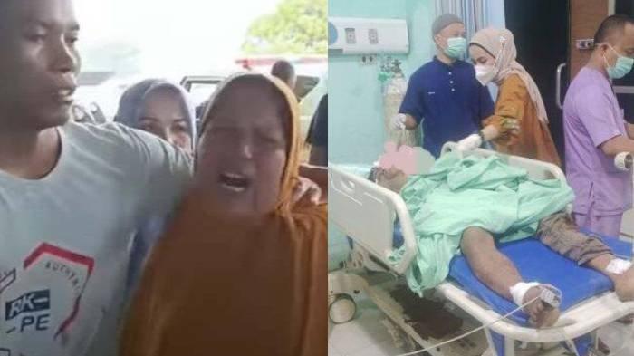 PEMBANTAIAN - Keluarga histeris datangi rumah sakit, lima orang sekeluarga tewas akibat insiden pembacokan di Desa Uning Sigurgur, Kecamatan Babul Rahmah, Aceh Tenggara, Senin (16/6/2025) siang. Hingga kini pelaku masih diburu polisi.
