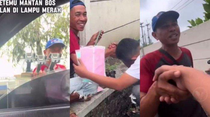 Pengemudi mobil borong kanebo dagangan mantan bosnya di lampu merah.