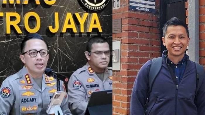 KASUS DIPLOMAT TEWAS DI KAMAR KOS - Kabid Humas Polda Metro Jaya Kombes Pol Ade Ary Syam Indradi (kiri) mengungkapkan perkembangan penyelidikan kematian diplomat muda Kementerian Luar Negeri (Kemlu), Arya Daru Pangayunan (ADP), dalam konferensi pers yang digelar di Mapolda Metro Jaya, Kamis (24/7/2025).