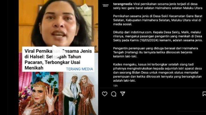 Pernikahan sesama jenis kembali terjadi di Halmahera Selatan, pengantin wanita jadi-jadian mengungkapkan pengakuannya, Minggu (19/5/2024).