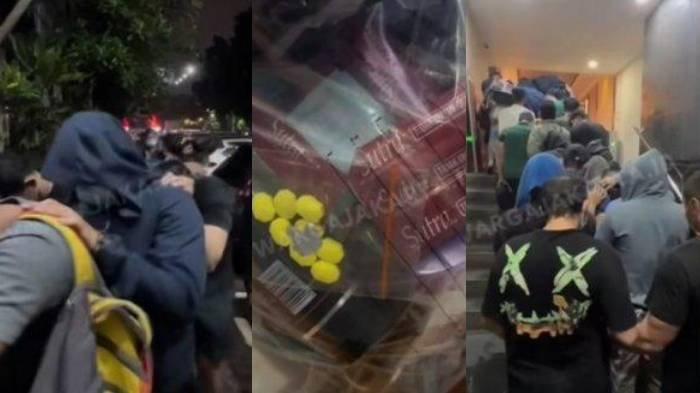 GEREBEK PESTA GAY - Subdit Renakta Ditreskrimum Polda Metro Jaya menggerebek aktivitas pesta seks kaum gay yang digelar di kamar hotel nomor 2617 di Habitare Apart Hotel Rasuna, di kawasan Setiabudi, Jakarta Selatan, Sabtu (1/2/2025) malam. Pesta diikuti pria dengan profesi guru hingga dokter, ada kode rahasia dan stiker pengenal.