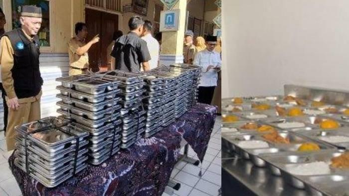 Menteri Komunikasi dan Digital Meutya Hafid dan Juru Bicara Kantor Komunikasi Kepresidenan Ujang Komarudin meninjau program Makan Bergizi Gratis di SDN Cilangkap 5 Depok Jawa Barat, Senin (6/1/2025).