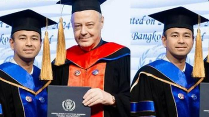 Raffi Ahmad saat menerima gelar Doktor Honoris Causa dari Universal Instutute of Profesional Management atau UIPM Thailand.