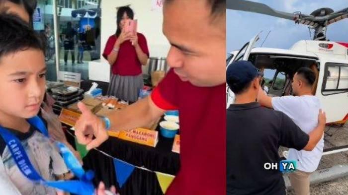 Raffi Ahmad tepati janji ke Rafathar ikut lomba di sekolah sampai sewa helikopter.
