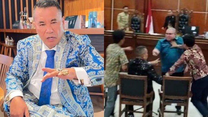 RAZMAN VS HOTMAN DI RUANG SIDANG - Ricuh persidangan kasus pencemaran nama baik yang mempertemukan Hotman Paris dan Razman Nasution di Pengadilan Negeri Jakarta Utara, Kamis (6/2/2025). Hotman Paris kuak jurus agar selamat dari amukan Razman Nasution.