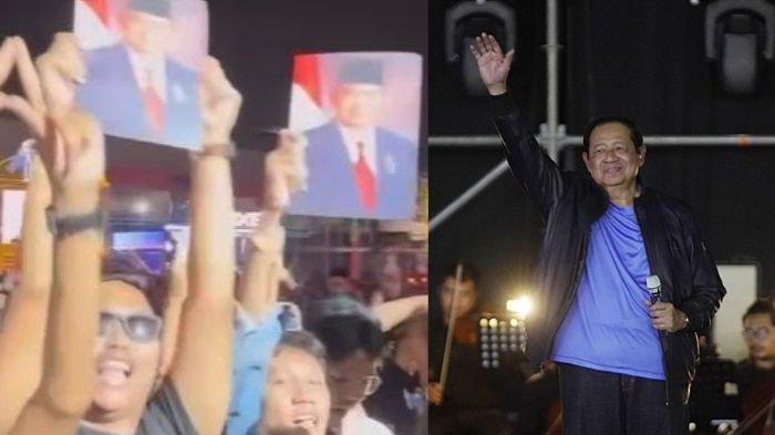 Aksi panggung Presiden Ke-6 RI, Susilo Bambang Yudhoyono atau lebih akrab di sapa SBY saat tampil pada acara Pestapora di JIExpo Kemayoran, Jakarta Utara, Jumat (20/9/2024). SBY membuka penampilannya dengan membawakan lagu milik Jamrud yang berjudul 30 menit dilanjut lagu milik Tipe-x yang berjudul Kamu Ngga Sendirian dan beberapa lagu ciptaan SBY sendiri.
