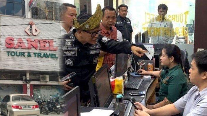 SIDAK WAMENAKER NOEL - Kantor Sanel Tour and Travel di Jalan Teuku Umar, Kota Pekanbaru, Riau, Jumat (25/4/2025). Wamenaker Noel menunjuk pekerja di bagian operator karena pimpinan perusahaan tak bisa ditemui terkait ijazah mantan karyawan ditahan, Rabu (23/4/2025).