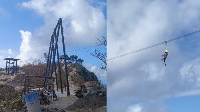 Satpol PP Klungkung tutup wahana flying fox tidak berizin di Pantai Diamond, Nusa Penida imbas bocah WNA tersangkut saat main flying fox