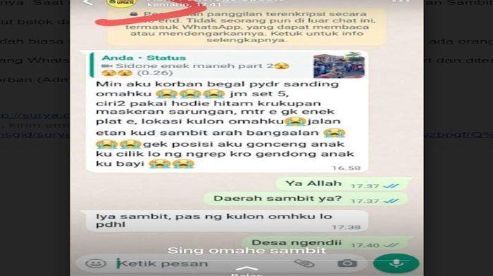 Screnshot percakapan admin ponorogo.update dengan korban (Admin instagram ponorogo.update)