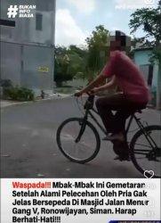 Screenshoot video viral pria HH melakukan pelecehan di pelantaran salah satu Masjid di Jalan Menur Kelurahan Ronowijatan, Kecamatan Siman, Kabupaten Ponorogo.