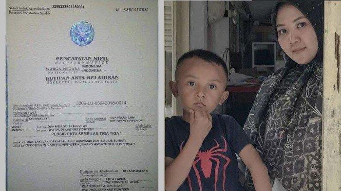 Seorang anak bernama Persib (5) bersama ibunya, Lilis Sumiati di kediamannya di Kecamatan Cisayong, Kabupaten Tasikmalaya, Jawa Barat, Rabu (20/12/2023).