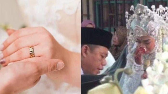 Seorang pengantin wanita menangis histeris akibat ayah kandung tak datang ke pernikahannya