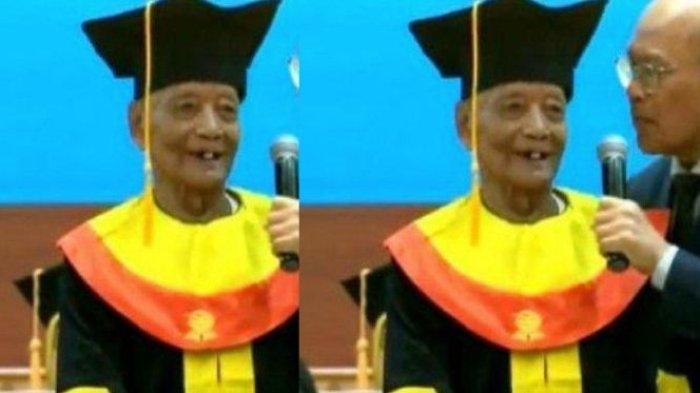 Sosok Mbah Moen wisudawan tertua di Universitas Terbuka baru masuk pada tahun 2010 mengambil 26 semester hingga akhirnya lulus.