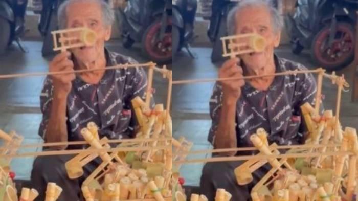 Sosok kakek Partono yang jual mainan jaman dulu (jadul).