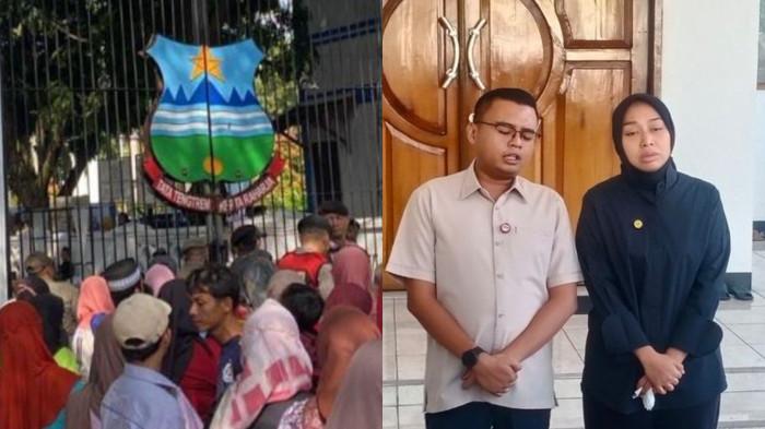 TRAGEDI PESTA RAKYAT - Putra sulung Dedi Mulyadi Maula Akbar yang juga anggota DPRD Provinsi Jawa Barat dan Putri Karlina yang juga Wakil Bupati Garut, Sabtu (19/07/2025) memberikan keterangan pers di rumah dinas Wakil Bupati Garut di Jalan Patriot, Sukagalih Tarogong Kidul. Mereka angkat bicara soal tragedi pesta rakyat pernikahan mereka yang tewaskan tiga orang.