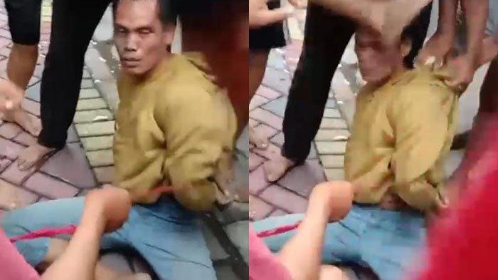 Tangkapan layar video maling motor di Surabaya diamuk warga