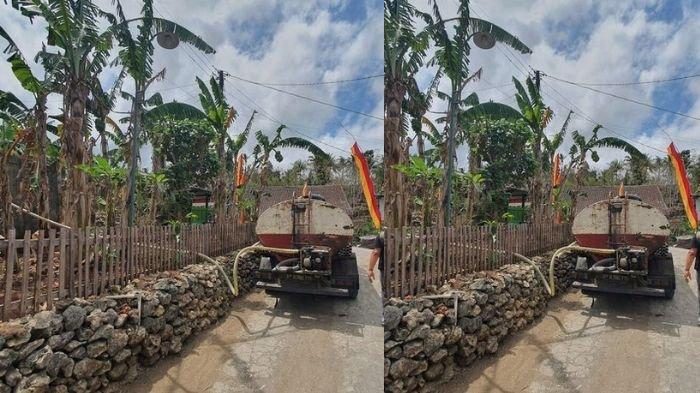 Tangki air bersih yang dijual ratusan ribu setelah warga Gunungkidul alami krisis air bersih sejak masuk musim kemarau.