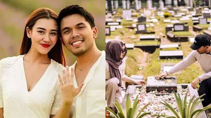 Thariq Halilintar ziarah ke makam mendiang Adjie Massaid. Minta izin menikahi Aaliyah Massaid.