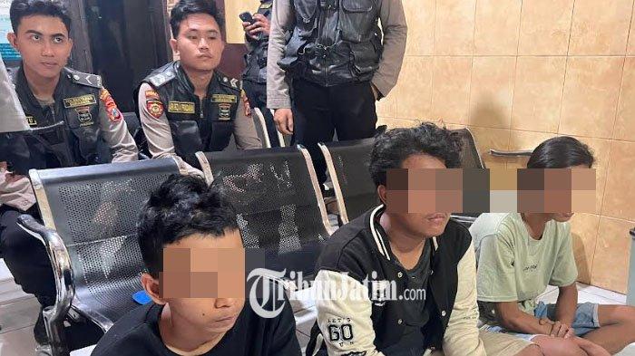 Tiga anggota kelompok 'orang Utara keras' diamankan di Polrestabes Surabaya.