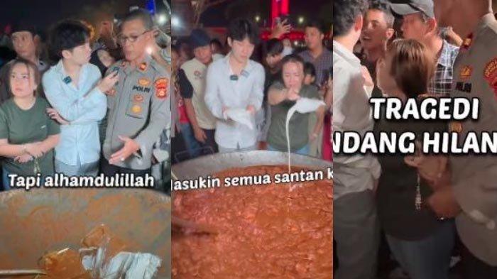WARGA AMBIL DAGING - Tangkapan layar konten viral Willie Salim kehilangan daging, diLANSIR pada Kamis (20/3/2025). Daging 200 kg itu rencananya di masak untuk dimakan bersama warga di Palembang. Namun para warga malah mengambilnya di saat belum matang.