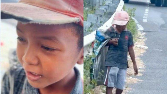 Tomy Bocah SD Tak Malu Jadi Pemulung Demi Nabung dan Jajan, Keliling Tanpa Alasa Kaki, Ibu Jualan Es