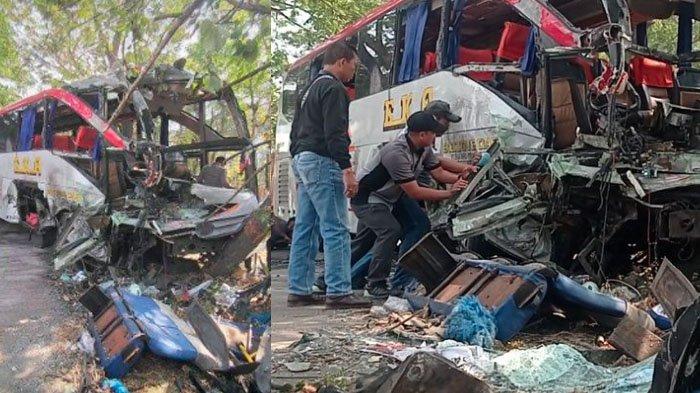 Tragisnya warga saat proses evakuasi kecelakaan bus Eka dan bus Sumber Rahayu sang sopir sampai putus kaki.jpg