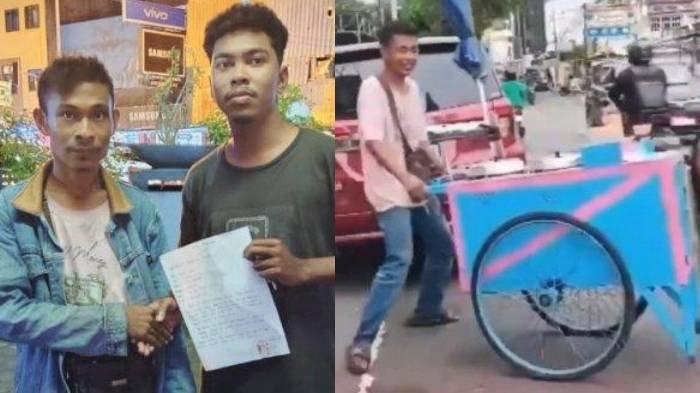Viral penjual pentol sempoyongan seusai minum miras dan pelaku, Johnsef Ihalauw saat mediasi di Mapolsek Sirimau, Kota Ambon, Jumat (6/12/2024) malam.
