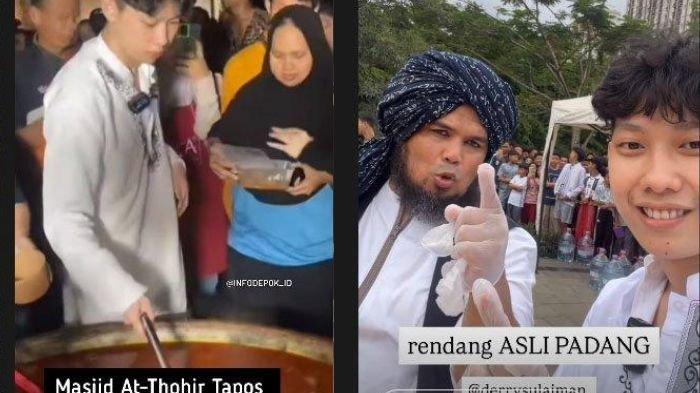 MASAK BESAR - Tangkapan layar momen saat Willie Salim masak rendang bareng Ustaz Derry Sulaiman pada Jumat (29/3/2025). Tak kapok viral usai dipolisikan warga Palembang, Willie Salim kembali membuat konten masak besar rendang 1 ton. Sikap warga Depok tuai pujian.