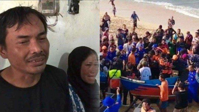 DUKA WALI MURID: Kolase (kiri) Yosef dan Istiqomah, orang tua siswa SMPN 7 Kota Mojokerto yang menjadi korban terseret ombak Pantai Drini, Gunung Kidul, pada Selasa (28/1/2025). (kanan) proses evakuasi jenazah korban terakhir tragedi Pantai Drini Gunungkidul pada, Rabu (29/1/2025). Keluarga korban tolak surat damai dari pihak sekolah.