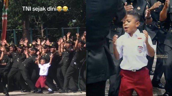 Seorang bocah SD viral usai videonya ikut yel-yel TNI beredar di media sosial. Ia adalah Abid Azfar Pranaja, anak prajurit Rindam XVI/Pattimura, Lettu Inf Sukamto.