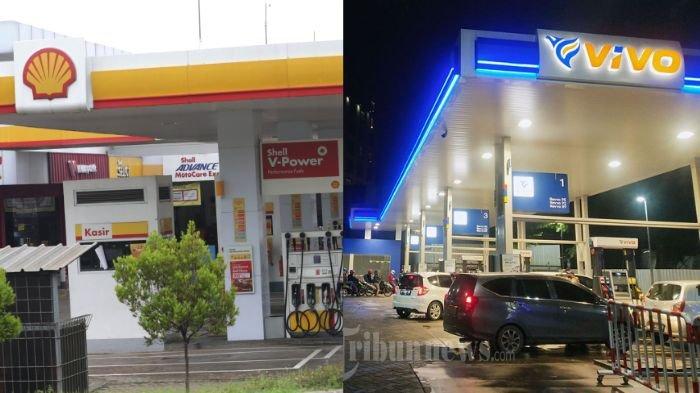 HARGA BBM FEBRUARI 2025 - Potret Stasiun Pengisian Bahan Bakar Umum (SPBU) Shell dan Vivo. Sejak kasus korupsi Pertamina, SPBU lainnya menjadi sorotan.