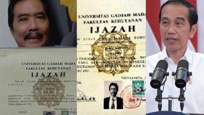 IJAZAH JOKOWI - (foto kiri) Andi Pramaria, teman kuliah Jokowi pamerkan ijazahnya juga menggunakan font Times New Roman. Pengakuannya tentang Joko Widodo (foto kanan) semasa kuliah di Universitas Gajah Mada (UGM), jadi sorotan.