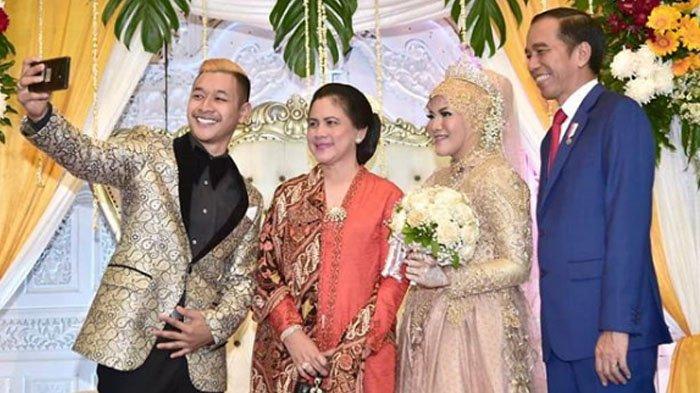 Presiden Jokowi bersama Iriana hadir dalam pernikahan Pipiet Kamelia dan Hanifan Yudani Kusumah, Sabtu (5/1/2019).