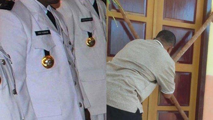 Seorang kepala desa ngamuk mengusir kepala sekolah (kepsek) dari sekolah tempat ia mengajar. Si kades pun memalang pintu sekolah dengan kayu.