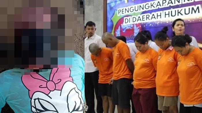 SA (38), RH (38), EM (23), UH (22) dan YH (32), lima tersangka kasus pembunuhan bocah dilakban di Kota Cilegon, Banten yang jasadnya ditemukan di Pesisir Pantai Cihara, Kabupaten Lebak, pada Kamis (19/9/2024) pagi.