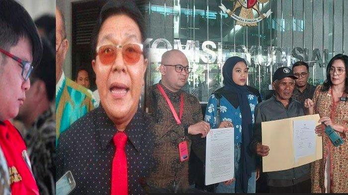 Keluarga korban penganiayaan, Dini Sera Afrianti, mendatangi kantor Komisi Yudisial (KY), di Jakarta, pada Senin (29/7/2024). Tribunnews/Ibriza Fasti Ifhami