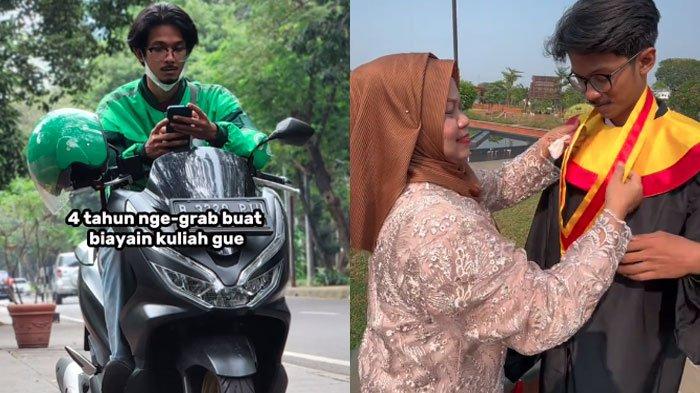 Kisah driver ojol empat tahun kuliah, akhirnya wisuda, orang tua bangga