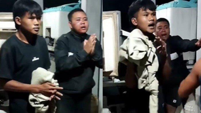 Dua pemuda di Blitar dihukum nyanyi Garuda Pancasila setelah ketahuan mencuri motor.