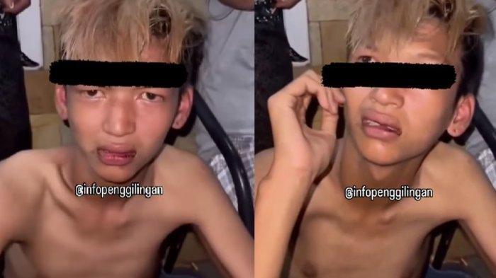 PANTUN - Tangkapan layar video seorang maling tengah ditangkap warga viral di media sosial. Dalam video berdurasi kurang dari semenit itu, terlihat seorang pemuda berambut jabrik yang dicat warna emas tengah dikerubungi dan dikormas. Sebelumnya sempat memberikan pantun.